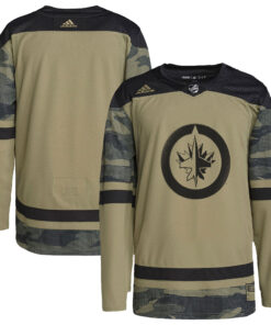 Winnipeg Jets Logo Military Appreciation Team Authentic Practice Jersey  Camo