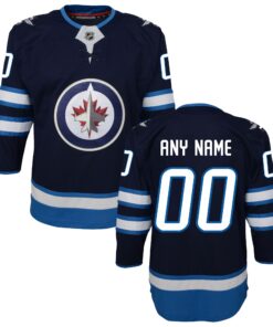 Winnipeg Jets Youth Home Premier Custom Jersey  Navy