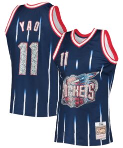 Yao Ming Houston Rockets Mitchell &amp Ness 200203 Hardwood Classics NBA 75th Anniversary Diamond Swingman Jersey - Navy