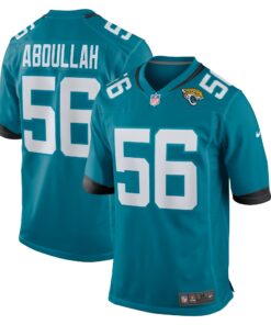 Yasir Abdullah Jacksonville Jaguars  Team Game Jersey   Teal