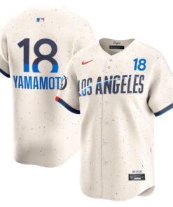 Yoshinobu Yamamoto Los Angeles Dodgers2024 City Connect Limited Player Jersey  Cream