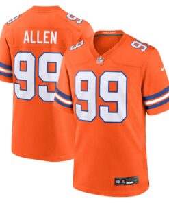 Zach Allen Denver Broncos  Mile High Collection 1977 Throwback Player Game Jersey  Orange