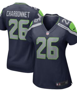 Zach Charbonnet Seattle Seahawks  Women_s  Game Jersey  College Navy