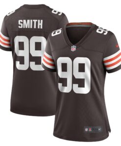 Za_Darius Smith Cleveland Browns  Women_s Team Game Jersey   Brown
