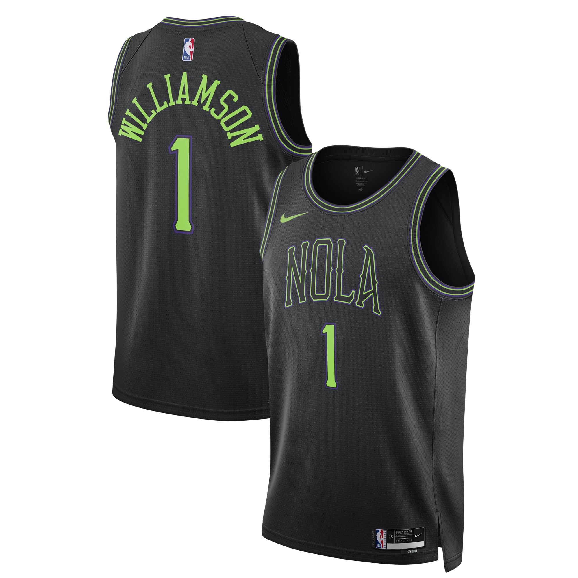 Zion Williamson New Orleans Pelicans Unisex 202324 Swingman Jersey - Black - City Edition
